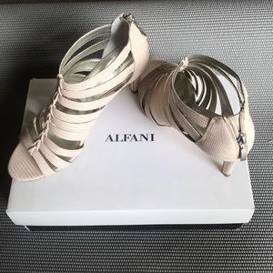 Strapped heels with a back zipper